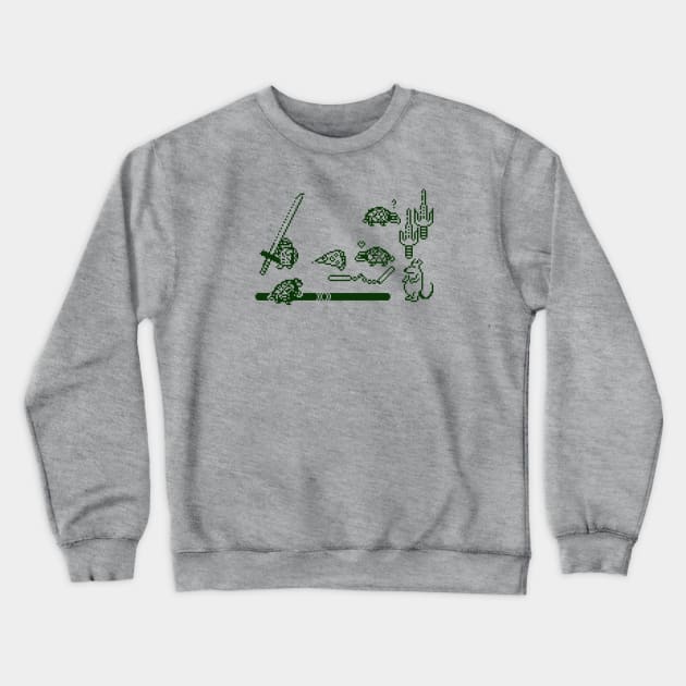 Pixel art - Teeny Pixel Weapon Turtles Crewneck Sweatshirt by Heyyminus